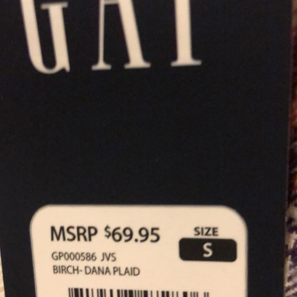 NWT Gap Birch Dana Plaid Button Up I Pocket Shirt Striped - Picture 5 of 5